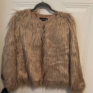 Lanshifei Women's Faux Fur Jacket - Tan